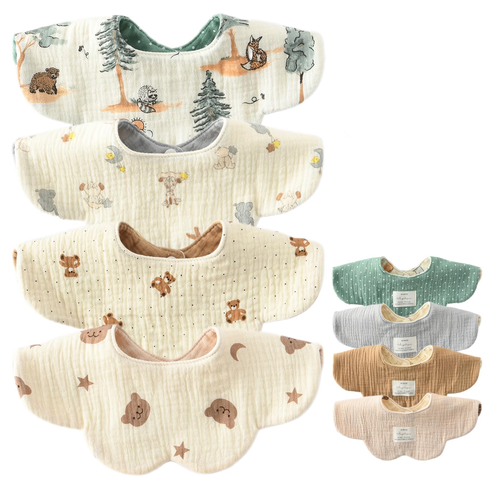 Amazon.co.jp: [GoUseGo] ベビー スタイ 4枚セット 両面使える 6